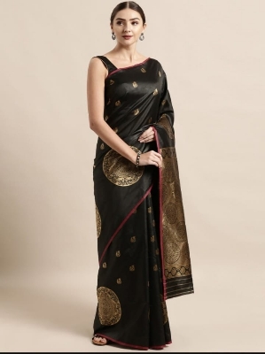 Buy Stylish & Glorious Printed Silk Saree With Blouse Piece FREE  at Best Price In Bangladesh
