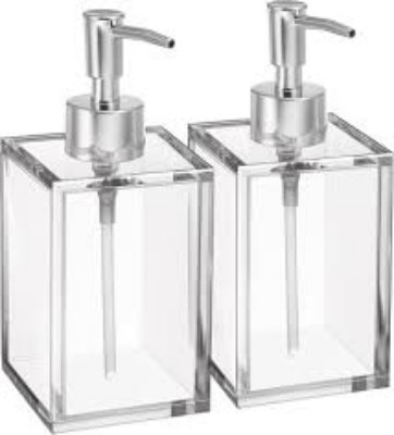 Buy Acrylic Twin Liquid Soap and Lotion Dispenser in Stainless Steel Tray Brand: Huang Acrylic    at Best Price In Bangladesh