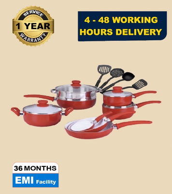 Picture of Gazi Non-Stick Cookware Set PRC-16C Red (Best Price)