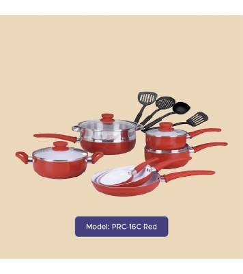 Picture of Gazi Non-Stick Cookware Set PRC-16C Red (Best Price)