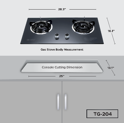 Buy Gazi Smiss Double Burner Steel Body Gas Stove TG-204 (Best Price) Online at Best Price
