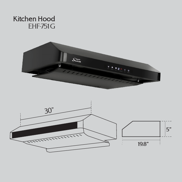 Buy Gazi Smiss Kitchen Hood EH-F751G 35 inch Online at Best Price