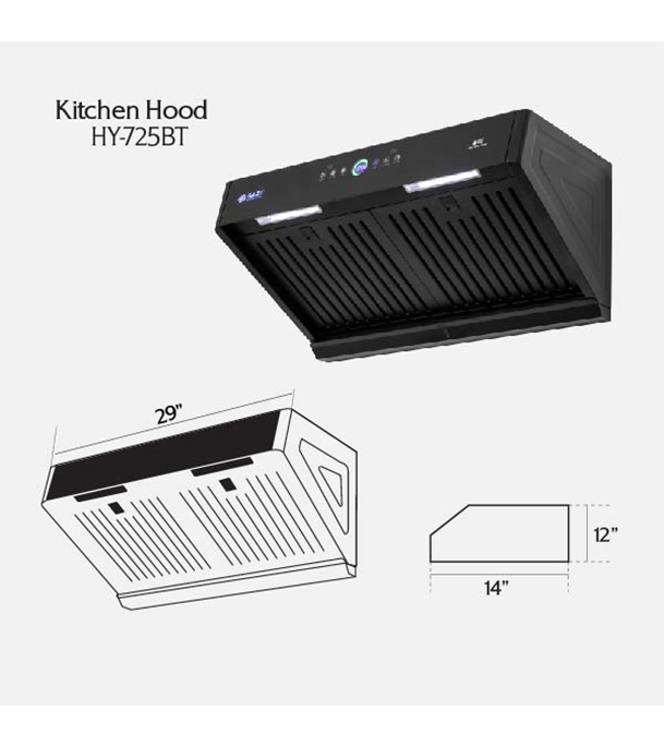 Buy Gazi Smiss Kitchen Hood HY-725BT Size 29 inch Online at Best Price