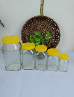 Buy ডাবর হানি কাচের বৈয়ম সেট (১০০০এমএল, ৬০০এমএল, ৫০০এমএল, ২৫০এমএল, ১০০এমএল) at Best Price In Bangladesh