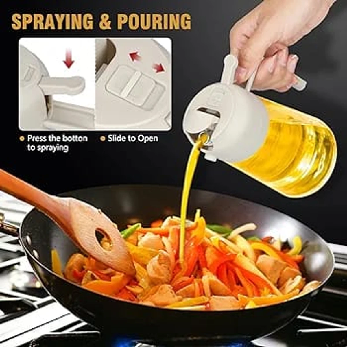 Buy Spray Pour Dual Use Glass Oil Pot  at Best Price In Bangladesh