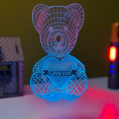 Picture of GearUP Acrylic Multicolor Night Lamp (Only Acrylic) Love Bear