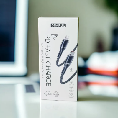 Picture of GearUP CL2715 Type-C to LIghtning 27W PD Fast Charging Cable & Data Cable 1.5m