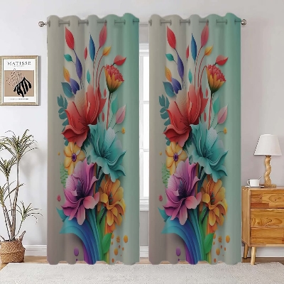 Buy 3D Print Premium Curtain - 2 Piece at Best Price In Bangladesh