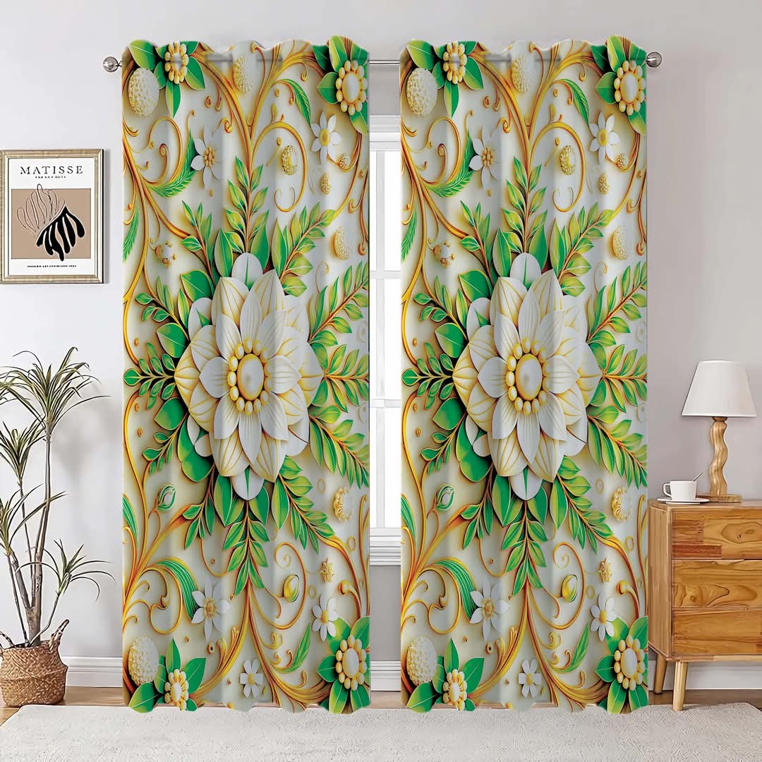 Buy 3D Print Premium Curtain - 2 Piece at Best Price In Bangladesh