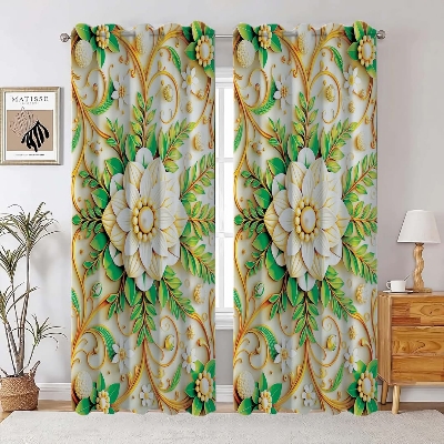 Buy 3D Print Premium Curtain - 2 Piece at Best Price In Bangladesh