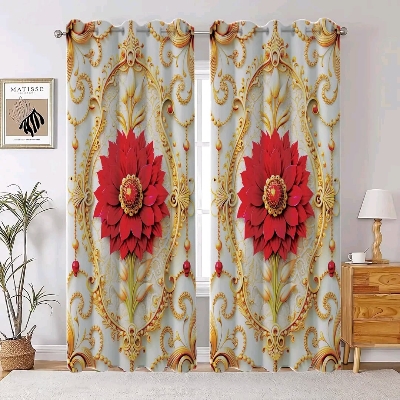 Buy 3D Print Premium Curtain - 2 Piece at Best Price In Bangladesh