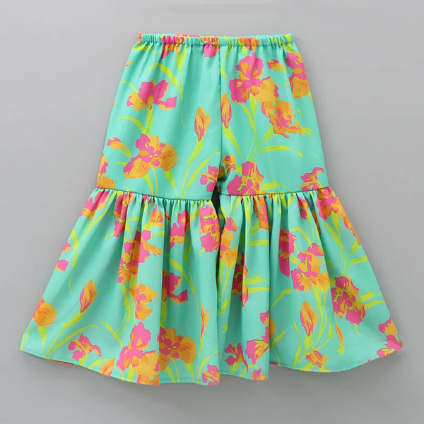 Buy Multicolor Floral Top with Sharara and Gota Lace Dupatta  at Best Price In Bangladesh