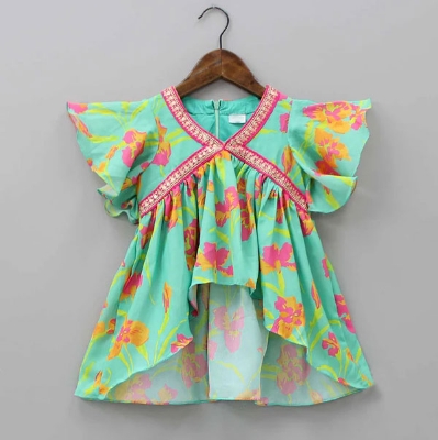 Buy Multicolor Floral Top with Sharara and Gota Lace Dupatta  at Best Price In Bangladesh