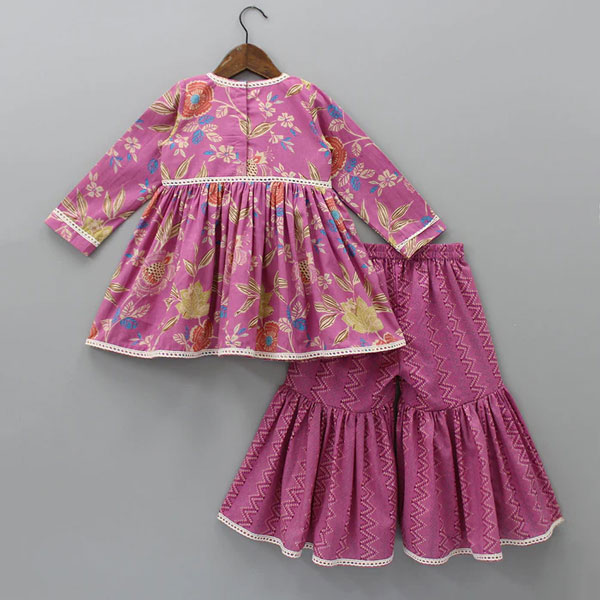 Buy Multicolor Floral Full sleeve tops with Sharara  at Best Price In Bangladesh