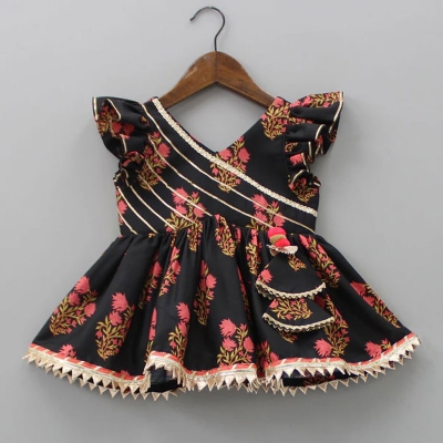 Buy Multicolor Floral Top with Sharara and Gota Lace Dupatta  at Best Price In Bangladesh