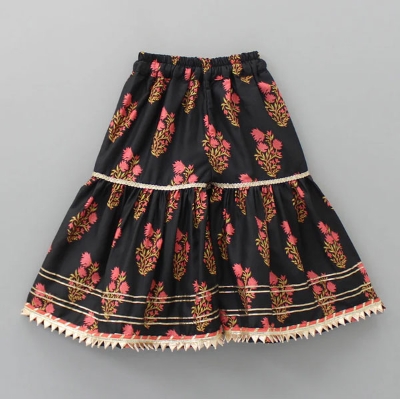 Buy Multicolor Floral Top with Sharara and Gota Lace Dupatta  at Best Price In Bangladesh