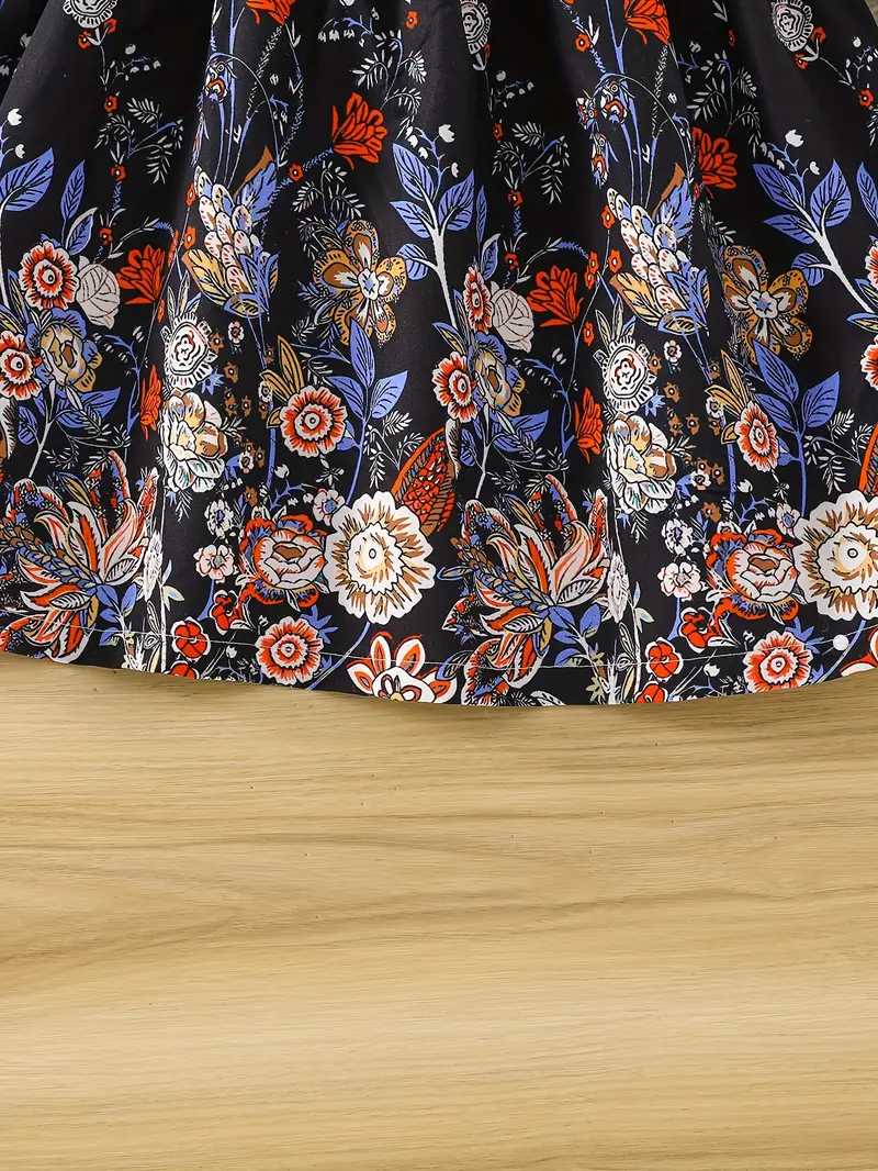 Buy Elegant Floral Full-Sleeve Fit & Flare Gown for Girls - Princess Flower Party Dress at Best Price In Bangladesh