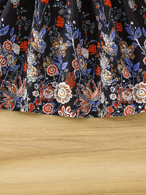 Buy Elegant Floral Full-Sleeve Fit & Flare Gown for Girls - Princess Flower Party Dress at Best Price In Bangladesh