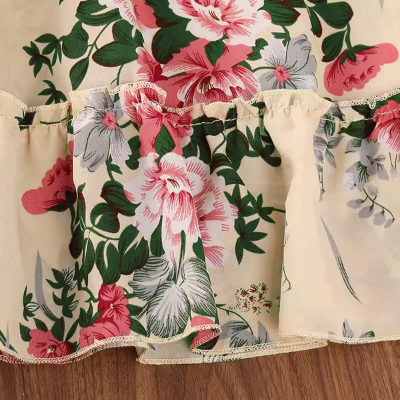 Buy Elegant Floral Full-Sleeve Fit & Flare Gown for Girls - Princess Flower Party Dress 1761 at Best Price In Bangladesh