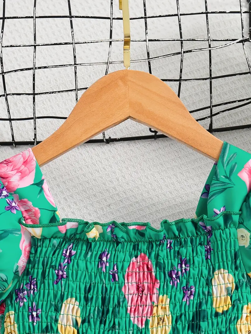 Buy Adorable Girls Floral Puff Sleeve Dress Trendy Wear Party Dress For Baby Girls at Best Price In Bangladesh