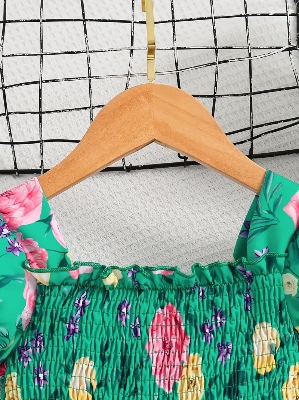 Buy Adorable Girls Floral Puff Sleeve Dress Trendy Wear Party Dress For Baby Girls at Best Price In Bangladesh