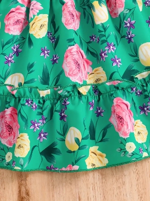 Buy Adorable Girls Floral Puff Sleeve Dress Trendy Wear Party Dress For Baby Girls at Best Price In Bangladesh