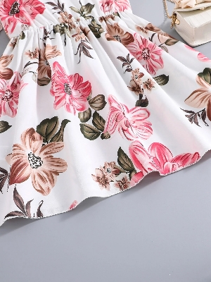 Buy Flower Gown Elegant Floral Fit & Flare sleeveless Party Dress For Baby Girls at Best Price In Bangladesh