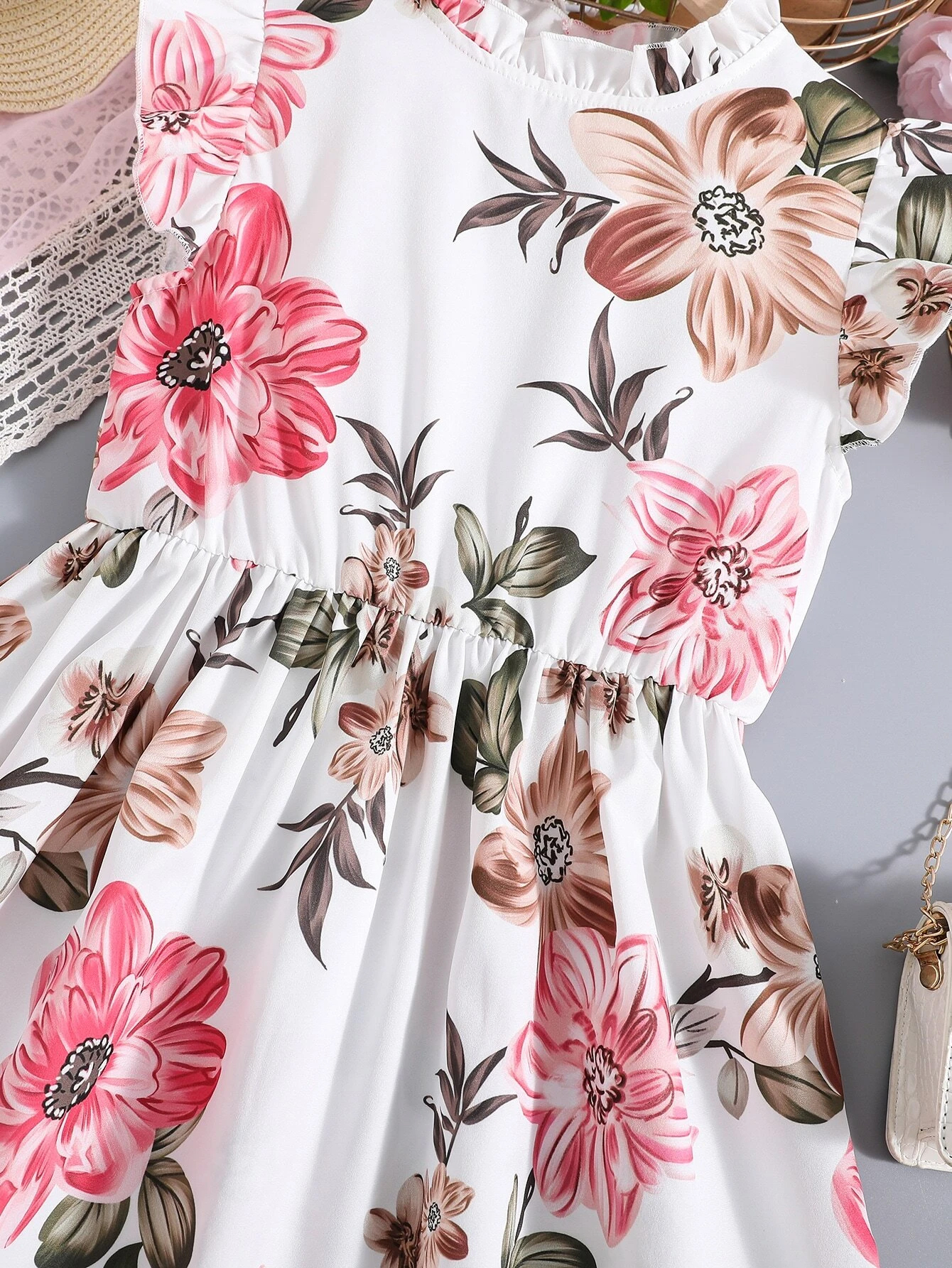 Buy Flower Gown Elegant Floral Fit & Flare sleeveless Party Dress For Baby Girls at Best Price In Bangladesh