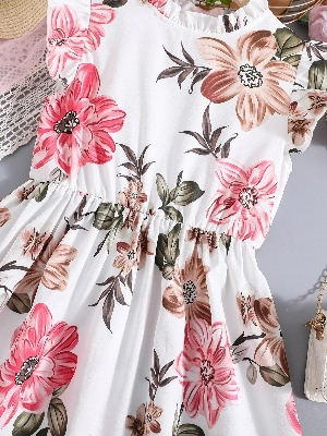 Buy Flower Gown Elegant Floral Fit & Flare sleeveless Party Dress For Baby Girls at Best Price In Bangladesh