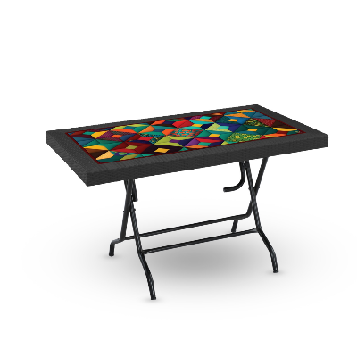 Buy Caino Dinner Table 6 Seat S/L Print Nexus-Black Online at Best Price