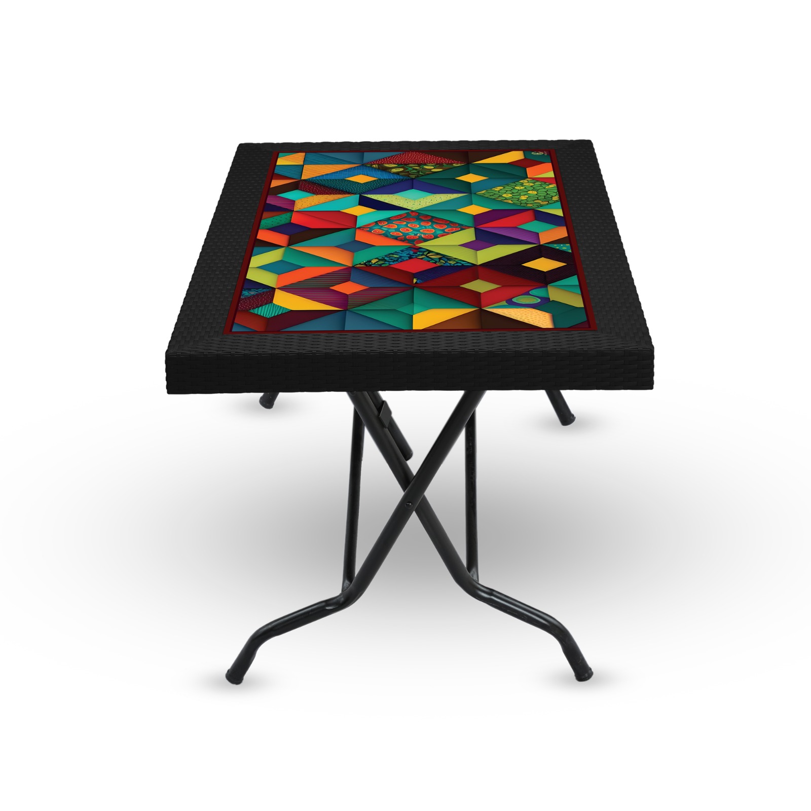 Buy Caino Dinner Table 6 Seat S/L Print Nexus-Black Online at Best Price