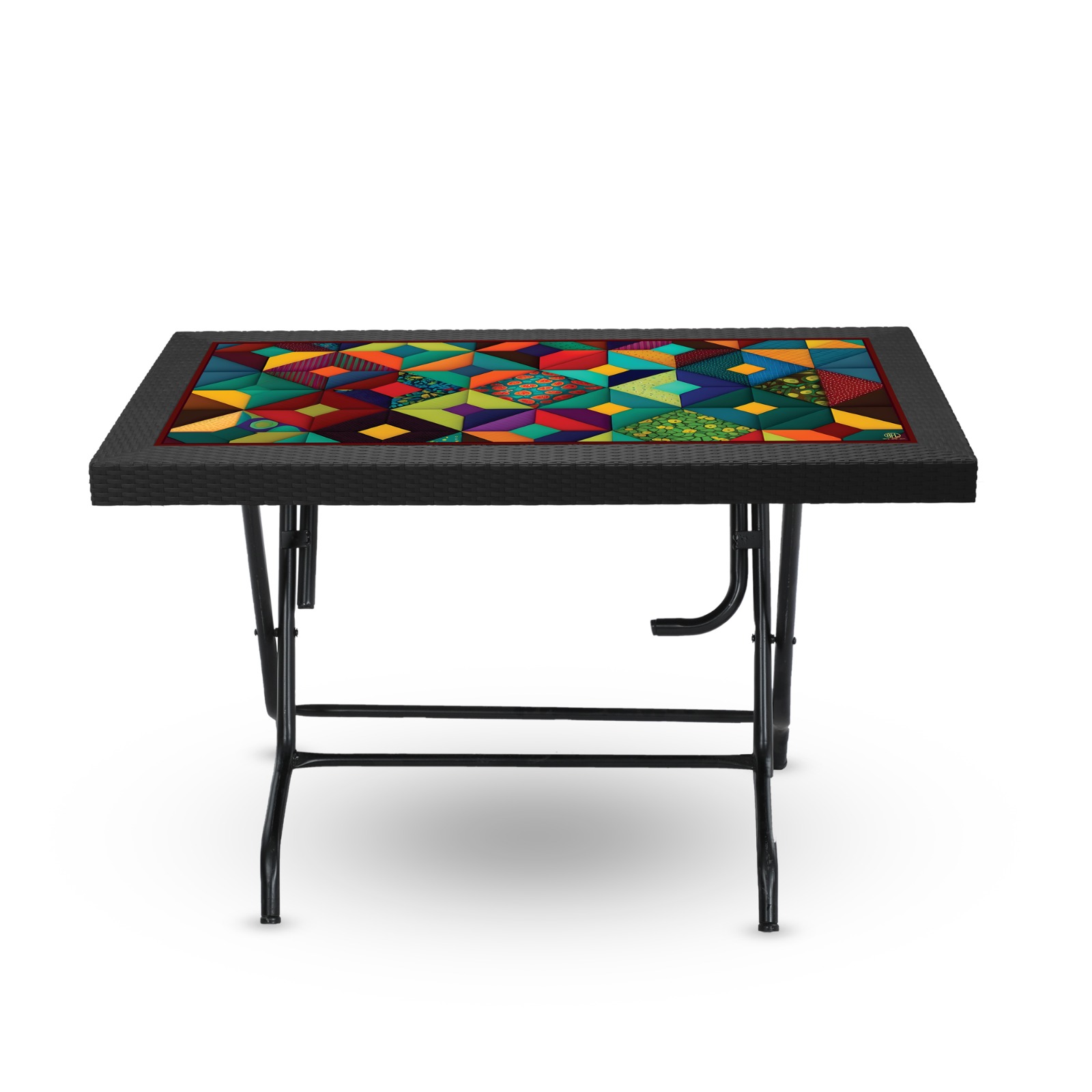 Buy Caino Dinner Table 6 Seat S/L Print Nexus-Black Online at Best Price
