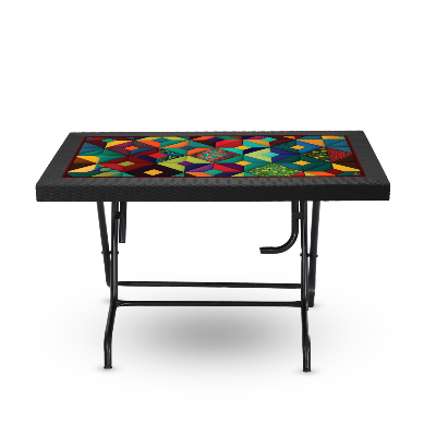 Buy Caino Dinner Table 6 Seat S/L Print Nexus-Black Online at Best Price