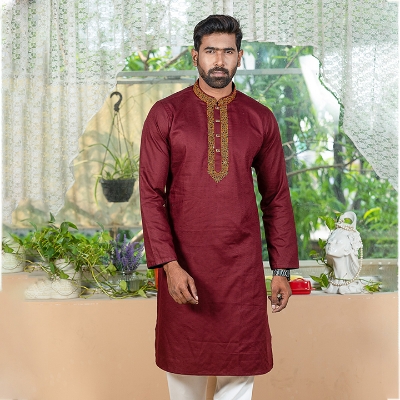 Buy Indian Cotton Gorgeous Karchupi Panjabi at Best Price in Bangladesh