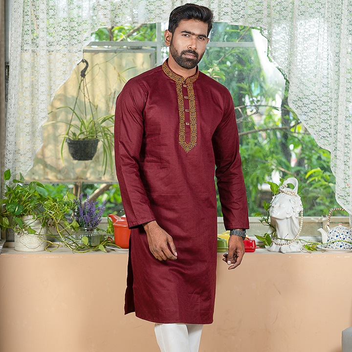 Buy Indian Cotton Gorgeous Karchupi Panjabi at Best Price in Bangladesh