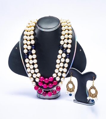 Buy Multi Color Stone Pearl Setting Jewellery Set Online in Bangladesh
