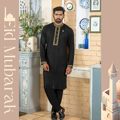Buy Premium Quality Panjabi Pajama Set (Black) at Best Price in Bangladesh