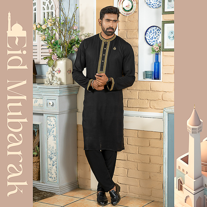 Buy Premium Quality Panjabi Pajama Set (Black) at Best Price in Bangladesh