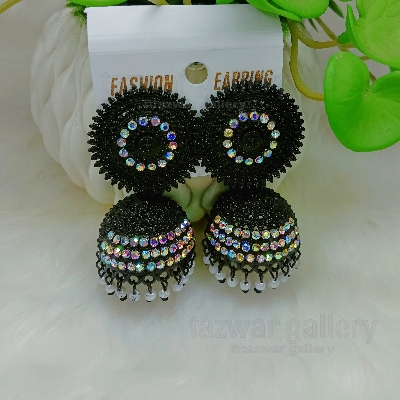 Buy New Designer, Trendy Black Finishing Jhumka for Wedding, Latest Design Party Wear Jhumka Set. - Ear Ring at Best Prices in Bangladesh