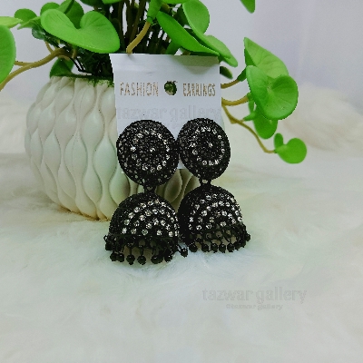 Buy New Designer, Trendy Black Finishing Jhumka for Wedding, Latest Design Party Wear Jhumka Set. - Ear Ring at Best Prices in Bangladesh