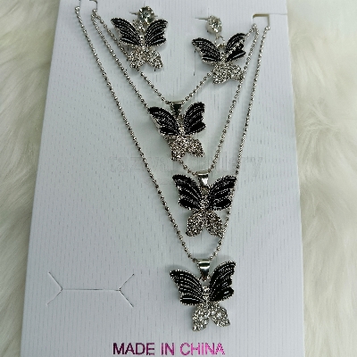 Picture of Women Necklace & Pendant Chain with earrings Girl Wedding Neckless Fashion Jewelry Set - Necklace For Girls