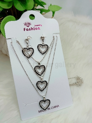 Buy  Women Necklace & Pendant Chain with earrings Girl Wedding Neckless Fashion Jewelry Set - Necklace For Girls at Best Prices in Bangladesh
