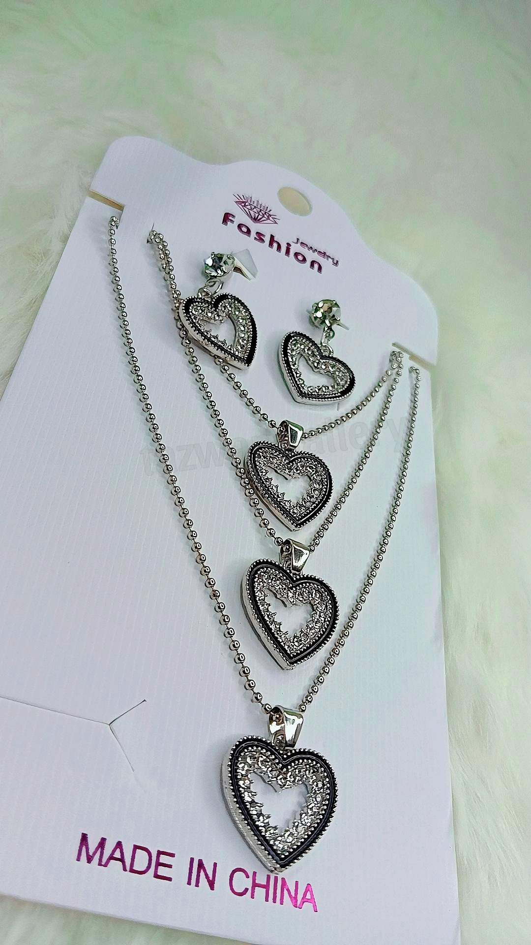 Buy  Women Necklace & Pendant Chain with earrings Girl Wedding Neckless Fashion Jewelry Set - Necklace For Girls at Best Prices in Bangladesh