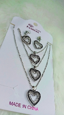 Buy  Women Necklace & Pendant Chain with earrings Girl Wedding Neckless Fashion Jewelry Set - Necklace For Girls at Best Prices in Bangladesh