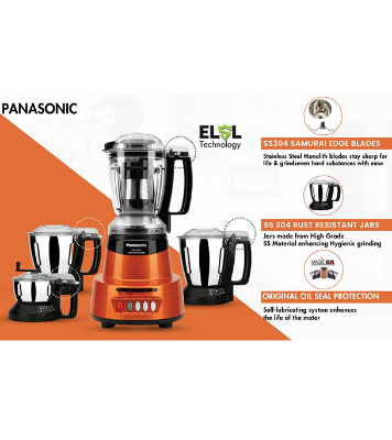 Buy Panasonic 1500W Mixer Grinder Stainless Steel 4 Jar Set MX-AV425 Orange at Best Price In Bangladesh