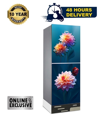 Buy VISION Glass Door Refrigerator RE-229 Liter Radish Carnation - Family Online at Best Price