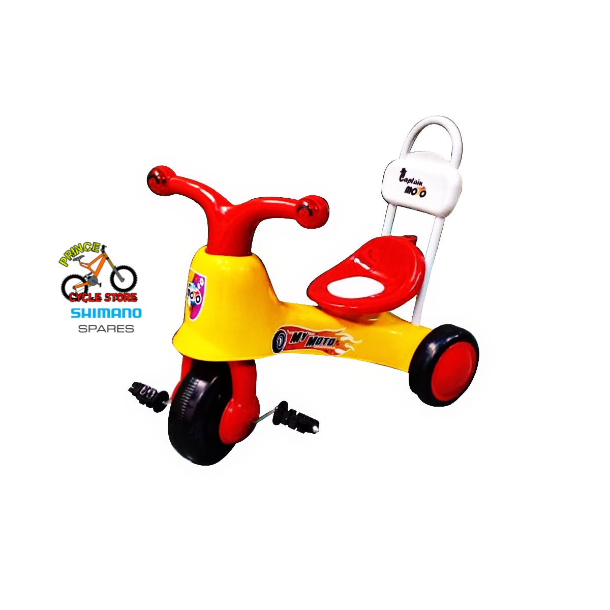 Buy  Captain Moto / My Moto Bike Kids Tricycles Trolley - Pink And Yellow For Baby Prince Cycle Store  At Best Price In Bangladesh