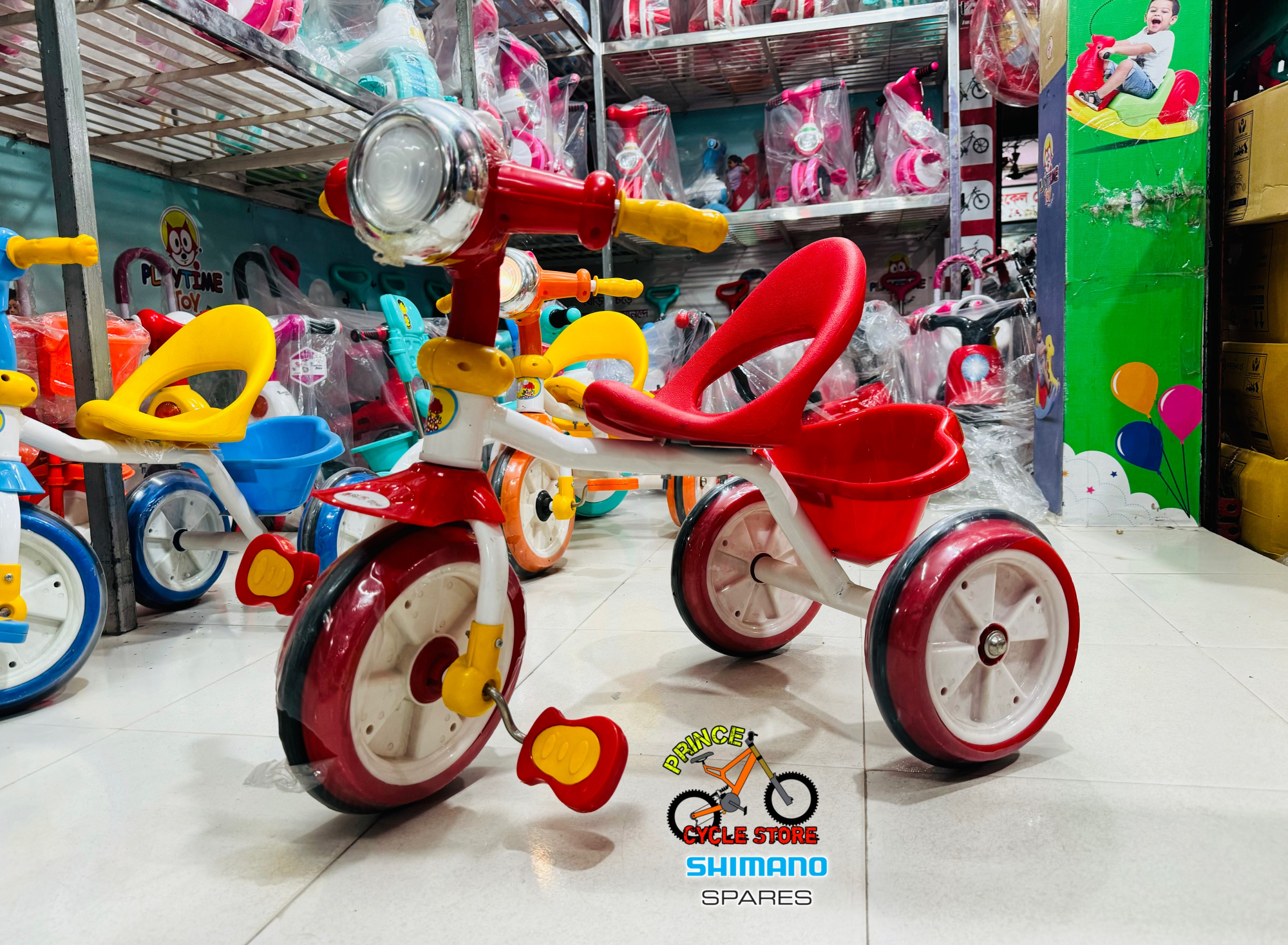 Buy Headlight Baby Tricycle with Music and Light & 4 Colours Tricycle for Kids and Babys / Bike for Babys & Kids Tricycles Prince Cycle Store  At Best Price In Bangladesh