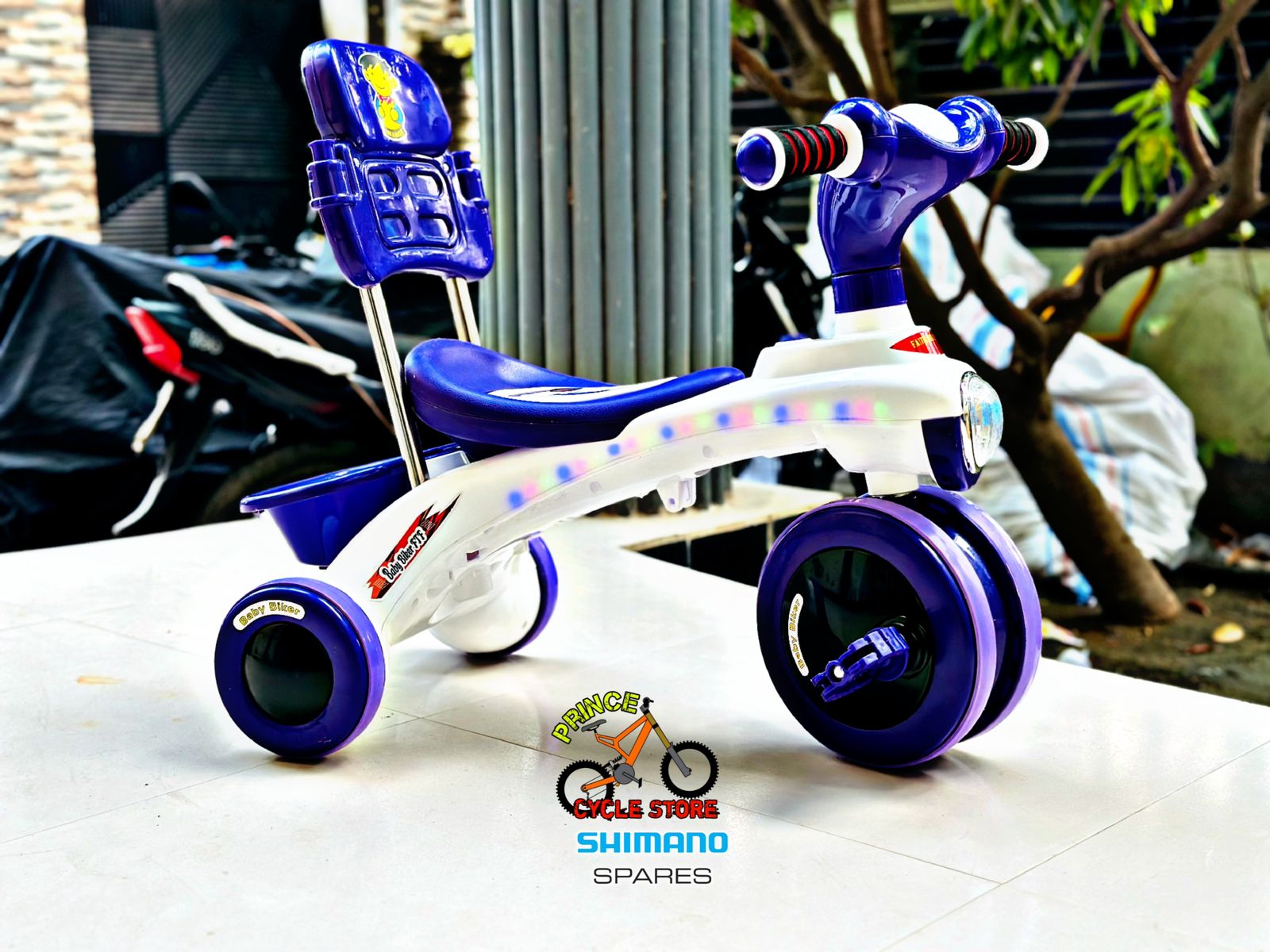 Buy China Baby Tricycle with Music and Light / Purple/Red/Blue/Light Green/Pink Bike for Babys & Kids Tricycles For Baby Prince Cycle Store  At Best Price In Bangladesh