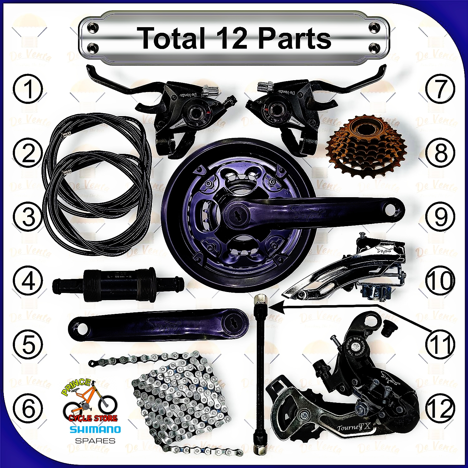 Buy Complete Bicycle Gear Set 21speed, Total 12 Parts Cycle Gear Kit Set Compatible For All Kind Of Bicycles Prince Cycle Store At Best Price In Bangladesh